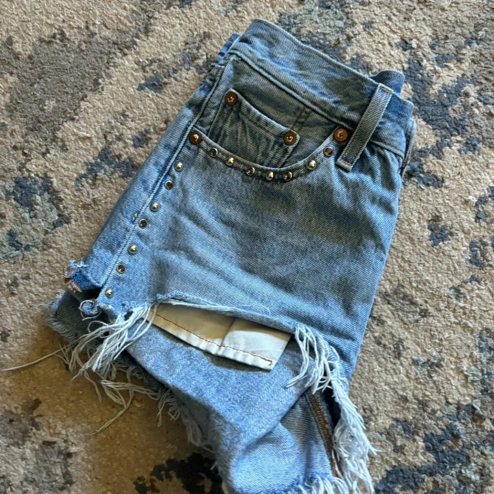 Levi’s Studded Denim Jean Shorts,
